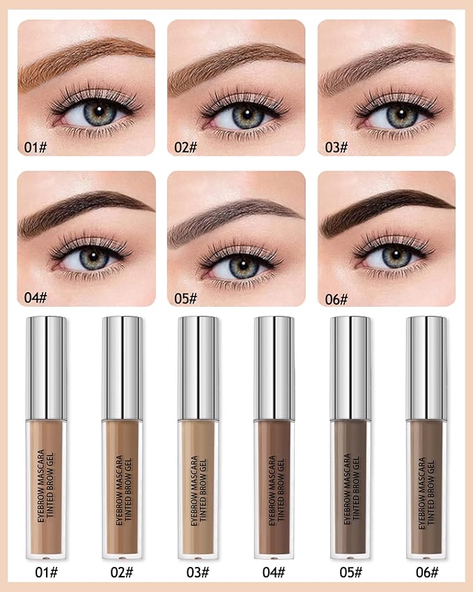 Waterproof Long Lasting Smudge-Proof Liquid Eyebrow Makeup, Tinted Eyebrow Gel, Volumizing Enhance Brow Mascara for Women, With Brow Razor Brush - 05 Taupe