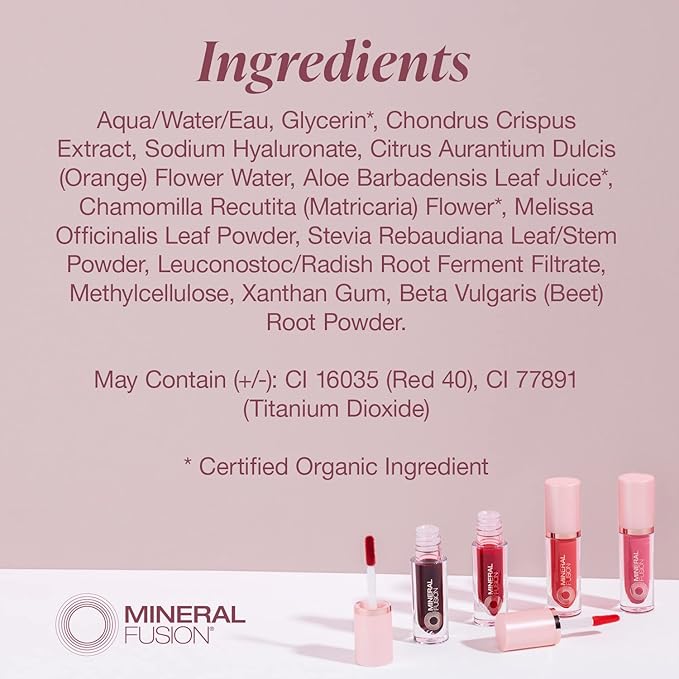 Mineral Fusion 2-in-1 Lip & Cheek Stain Syrah, 0.10 fl oz, Bright Red hydrating, long-lasting, matte lip and cheek color