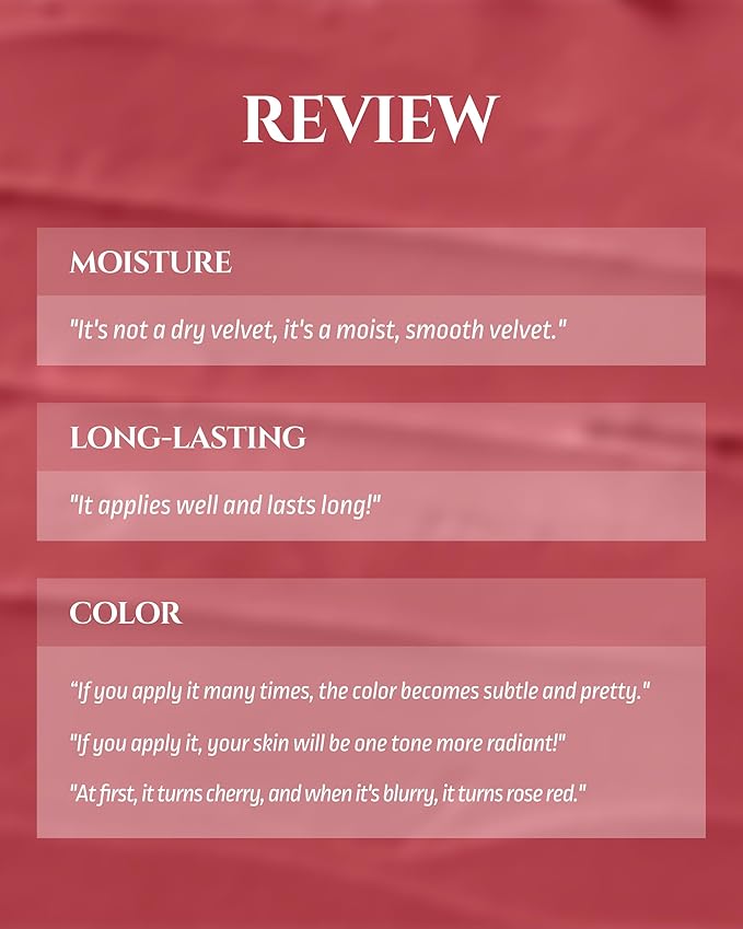 HEVVYMAKEUP Blurring Effect Lip Tint - Airy Velvet Matte Lips - Vegan, Longwear, Vibrant, Buildable Creamy Soft Texture - Korean Lip Makeup, Burnt Pumpkin, 0.13 fl.oz.