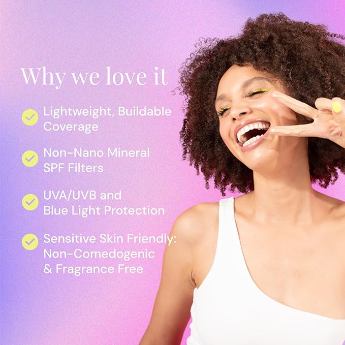 Naked Sundays BeautyScreen™ SPF 50 Mineral Peptide Foundation Tint – 2-in-1 Skin Tint & Mineral Sunscreen | Radiant, Buildable Coverage, Acne-Safe, Infused with Peptides (3 Warm Honey, 1.01 oz)