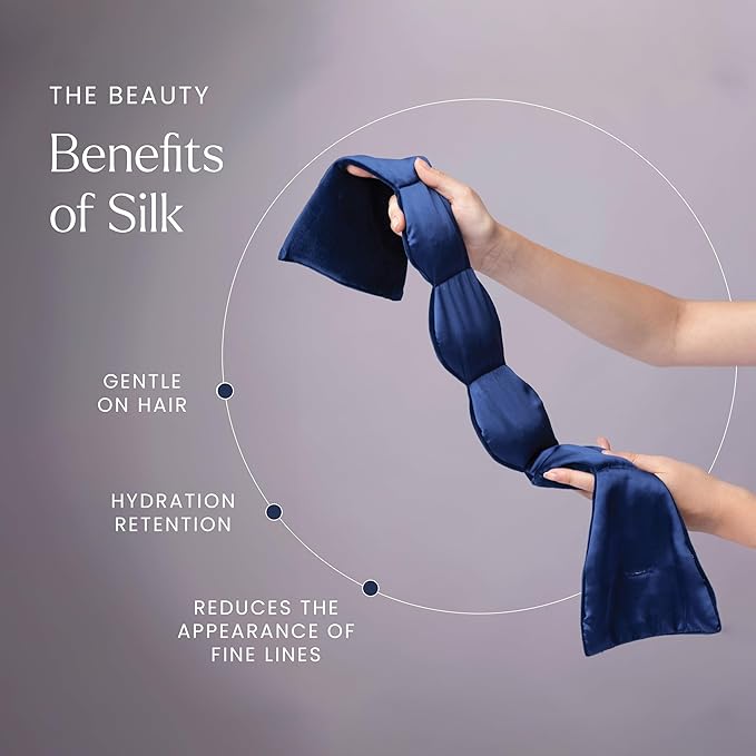 Nodpod Gentle Pressure Silk Sleep Mask | Patented Light Blocking Design for Sleeping, Travel & Relaxation | Bead Filled, Machine Washable (Sapphire)