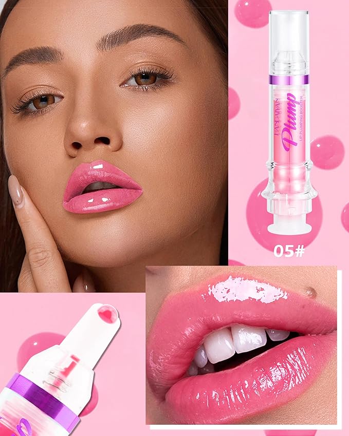 Spicy Lip Plumping Booster,Plumping Lip Oil with Chili Extract, High-Shine Smooth Fuller Lips, Hydrating & Volumizes Lip Glaze, Plump and Pout Lip Plumper Lipstick, Christmas Makeup Gift for Women-05#