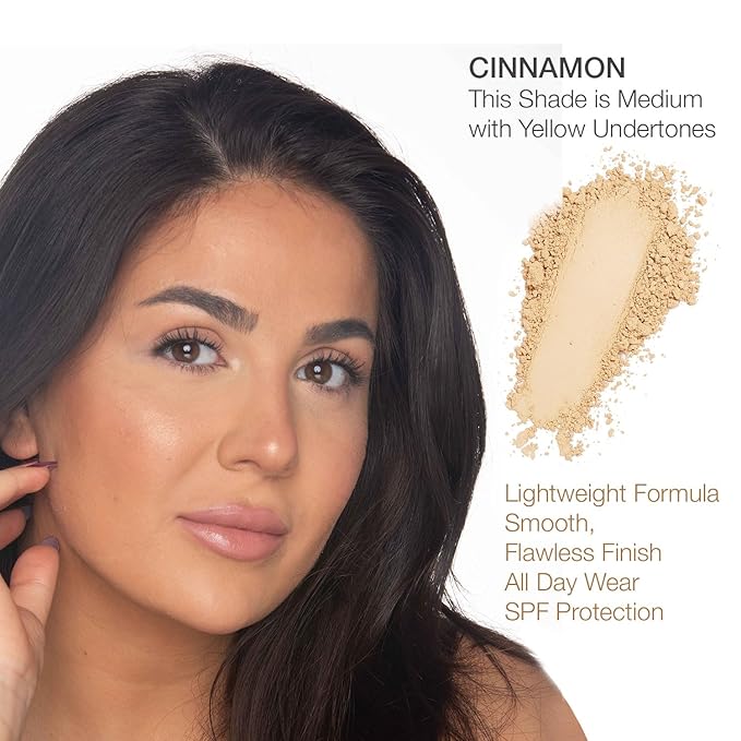 bellapierre Mineral Foundation SPF 15 - Loose Powder Foundation | Vegan & Cruelty Free Natural Makeup | Full Coverage Matte Finish | Hypoallergenic | Oil & Talc Free - 0.32 Oz - Cinnamon