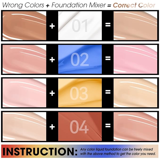 Orange Foundation Mixing Pigment for Adjusting Shade and Color Corrector, Blends Easily With Foundation, Orange Color Corrector for Adjusting Foundation from Cold to Warm (04# Orange)