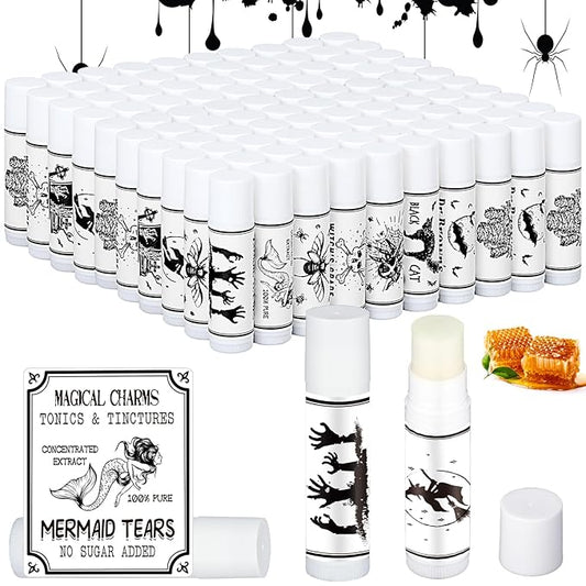 Dunzy 100 Pack Hello Fall Thanksgiving Party Gifts Bulk Lip Balms Favors Employee Appreciation Gifts Thank You Gifts Team Inspirational Gifts for Women Men Coworkers Satff Teachers(Bat)