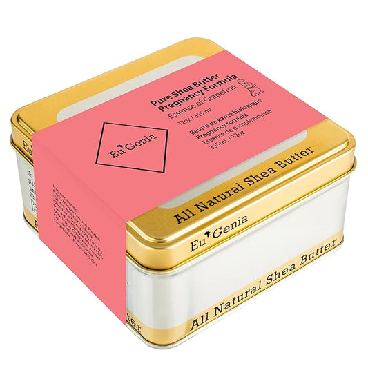 Eu'Genia Pregnancy Formula (Grapefruit, 12oz), 100% Pure Unrefined Ghanaian Shea, Premium Moisturizer Helps Prevent Stretch Marks, For All Skin & Hair Types