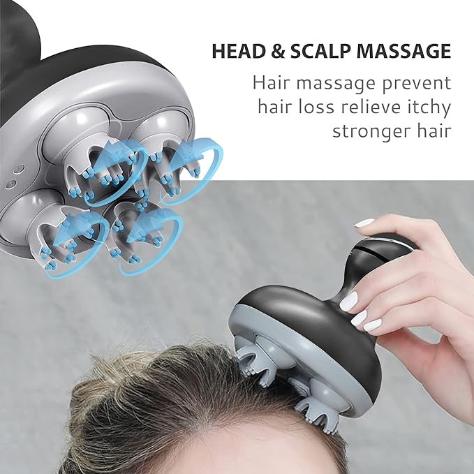 COMFIER Electric Scalp Massager, Waterproof Head Massager with Mutlti-Modes Vibration, Handheld Portable Head Scratcher for Hair Growth, Dog Cat Massager for Deep Clean and Stress Relax