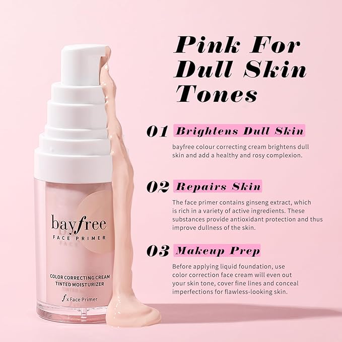 Color Correcting Cream Tinted Moisturizer, Makeup Primer for A Glow Skin Tint, Formulated with Ginseng and Centella Asiatica, Hydrating Essence