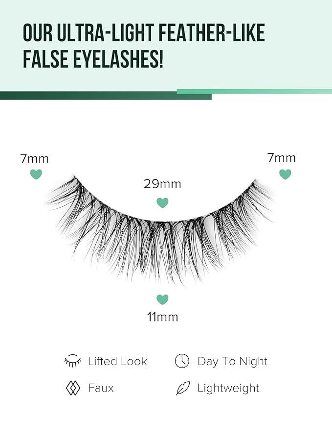 Lashes Wispy False Eyelashes Natural Mink Lashes Small Strip Lashes Wispies Eyelashes Short Eyelashes Natural Look Eye Lashes Pack 7 Pairs