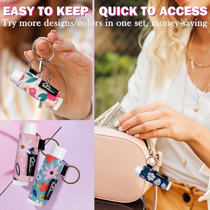 WK IEASON Lip Balm Holder Keychain Bulk Chapstick Holder Key chain