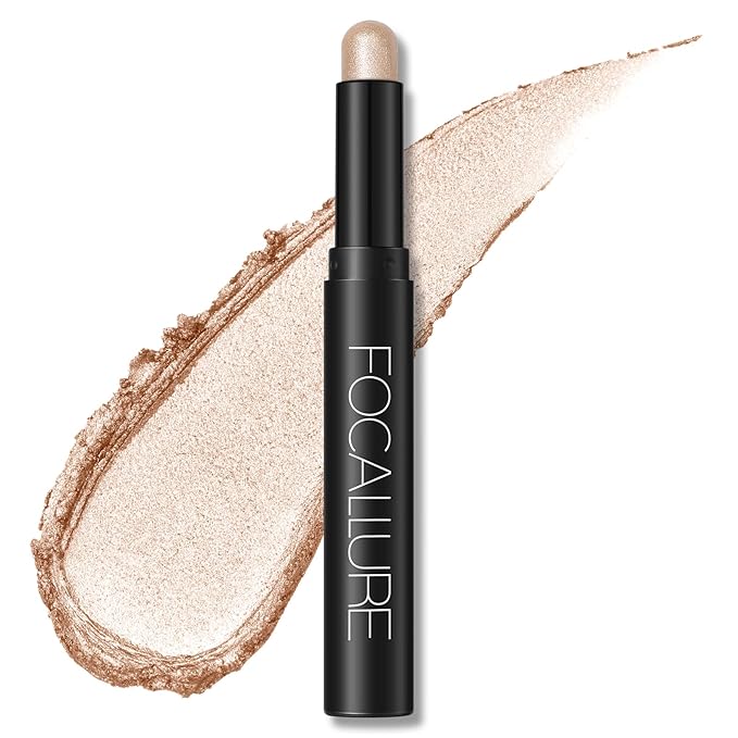 FOCALLURE Shimmer and Matte Cream Eyeshadow Stick,Smooth Brilliant Eye Brightener Pencil for Women,Long Lasting Waterproof Eye Shadow and Liners Makeup,Drink With Me