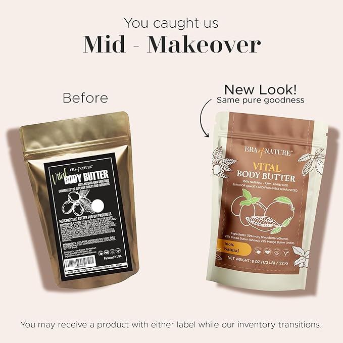 Era of Nature Organic Shea, Mango & Cocoa Body Butter – Raw, Unrefined, 100% Natural – Perfect Base for DIY Skincare, Body Butters, Lotions, Soaps & Lip Balms – Essential for Homemade Creations – 16oz