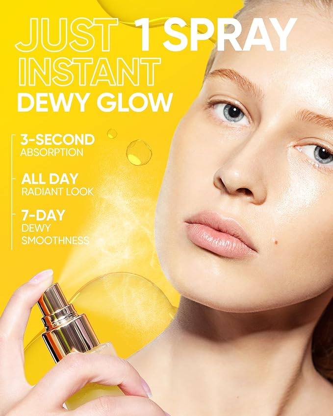 Radiance Booster Spray Serum, Vegan Skin Care, Light-weight Face Moisturizer, Glow Serum for Radiant Skin, Non Comedogenic, All In One Mist, 3.3 fl oz.