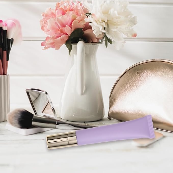 Empty Eye Cream Squeeze Tubes: 20ml Refillable Essential Oil Roller Sample Travel Container Cosmetics Roll on Bottle Dispenser for Lip Balm Gloss