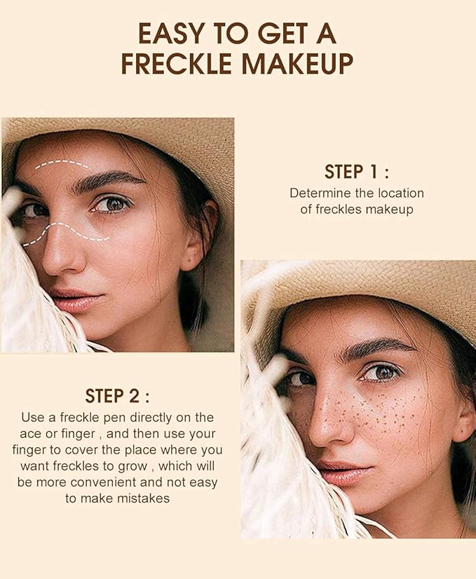 Freckle Pen 4 Colors, Natural Lifelike Freckle Makeup Pen Magic Freckle Color,Waterproof Longlasting Soft Dot Sopt Pen,for Natural Effortless Sunkissed Makeup
