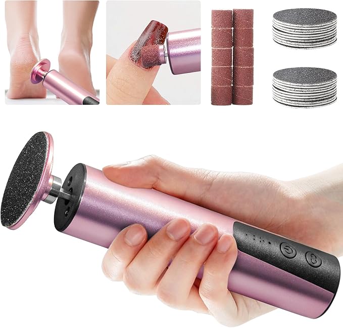 Electric Callus Remover,CHNYNJN Foot File Grinder Tool with Speed Controller and 20pcs Replacement Sandpaper and 10 Sand Rings Disk for Men Women Dead Dry Crack Skin Calluses