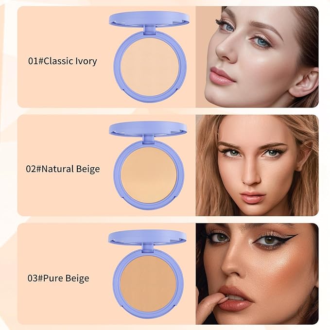 Oil Control Face Powder, Matte Smooth Setting Powder, Waterproof Long-Lasting Setting Powder, Perfect Lightweight Face Makeup For Soft Focus Finish, Minimizes Fine Lines And Pores (Pure Beige)