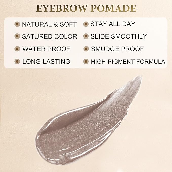 Eyebrow Pomade - Waterproof Brow Pomade for Long-lasting Results,Smudge Proof and Sweat Resistant Formula,Natural Eyebrow Makeup for All Skin Types and Tones - Ash Blonde
