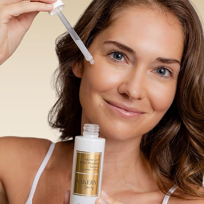 Nakery Collagen Peptide Serum for Women - Rapid Lift Face Serums for Anti Aging Face Tightening and Lifting - Multi Peptides Collagen Serum for Face & Crepey Skin to Firm Wrinkles & Sagging Skin