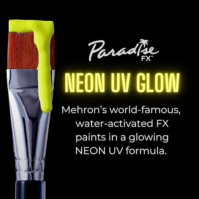 Mehron Paradise FX UV Neon Glow – Neon UV Stardust 1.4 oz | Water Activated Black Light UV Paint for Raves, Costumes, SFX, Halloween, Stage, Theater & Cosplay