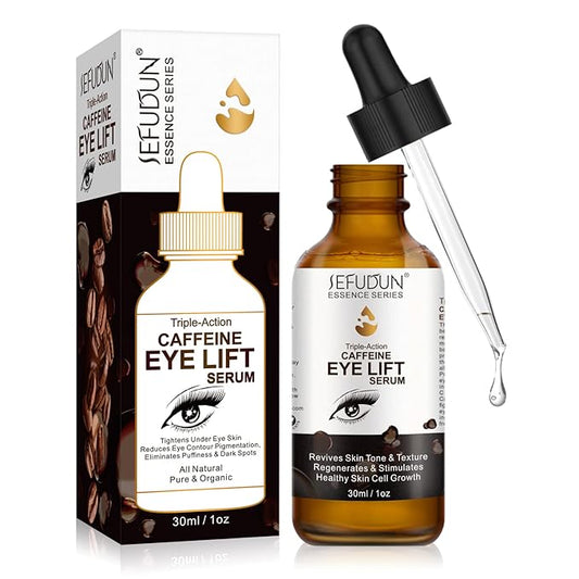 Dark Circles Under Eye Treatment for Women Caffeine Serum Circles, Puffiness, Bags, Anti Aging Reduces Wrinkles and Fine Line, 100% Pure Coffee Oil - 1 oz / 30 ml, 1 Fl Oz (Pack of 1)