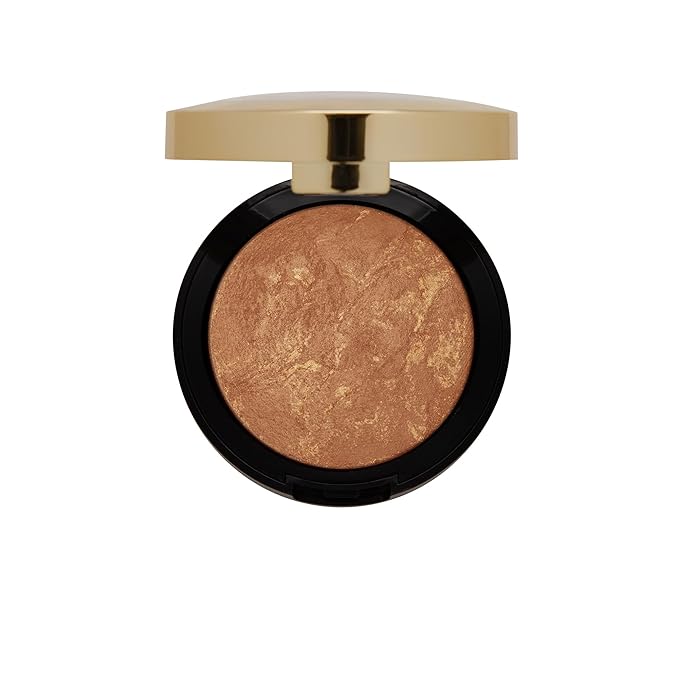Milani Bronzer Powder - Baked Bronzer Made in Italy, Bronzing Shimmer Highlighter Makeup for Contour -Dolce
