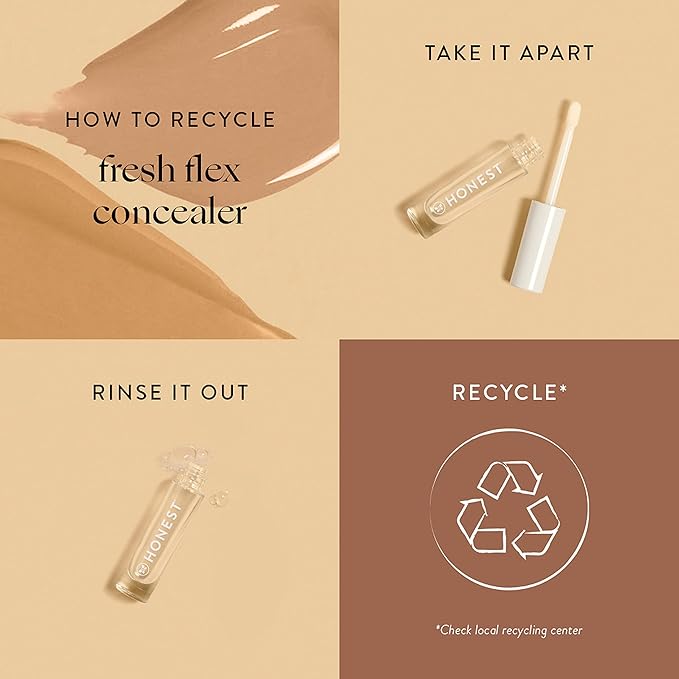 Honest Beauty Fresh Flex Concealer with Niacinamide + Vitamin E + Hyaluronic Acid | Vegan + Cruelty free | Nutmeg, 0.17 fl oz