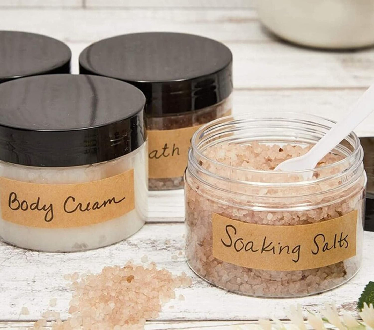 50 Pieces 2oz Plastic Jars with Lids Clear Round Cosmetic Container Empty Storage Jars for Makeup,Jewelry,Samples,Travel Storage