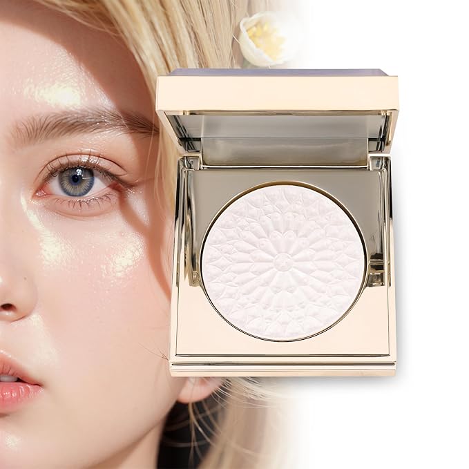 Face Highlighters Exquisite 3D Texture Luminizers Palette, Shiny Holographic Contour Makeup Illuminator Highly Pigment for Body Cheek Eyebrow Nose Chin Lip Glossy Shimmer Contouring Palette