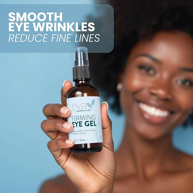 Anti-Aging Eye Gel - Luxurious Hydrating Under Eye Cream For Dark Circles and Puffiness, Bags, Crows Feet, Wrinkles - With Hyaluronic Acid & Skin-Firming Peptides Serum 2 oz (2 Pack)