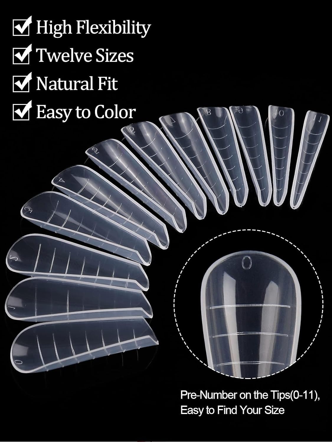 EBANKU 120Pcs Dual Nail Forms for Poly Gel - Extension Stiletto Almond System Mold, False Tips for Builder Gel Art Design Salon & DIY - 12 Sizes