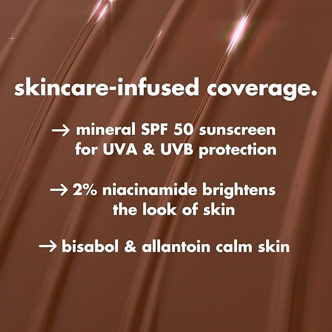 e.l.f. Halo Glow Skin Tint SPF 50, Tinted Moisturizer For Light, Buildable Coverage, Creates A Natural Glow, Vegan & Cruelty-Free, 7 Medium Warm