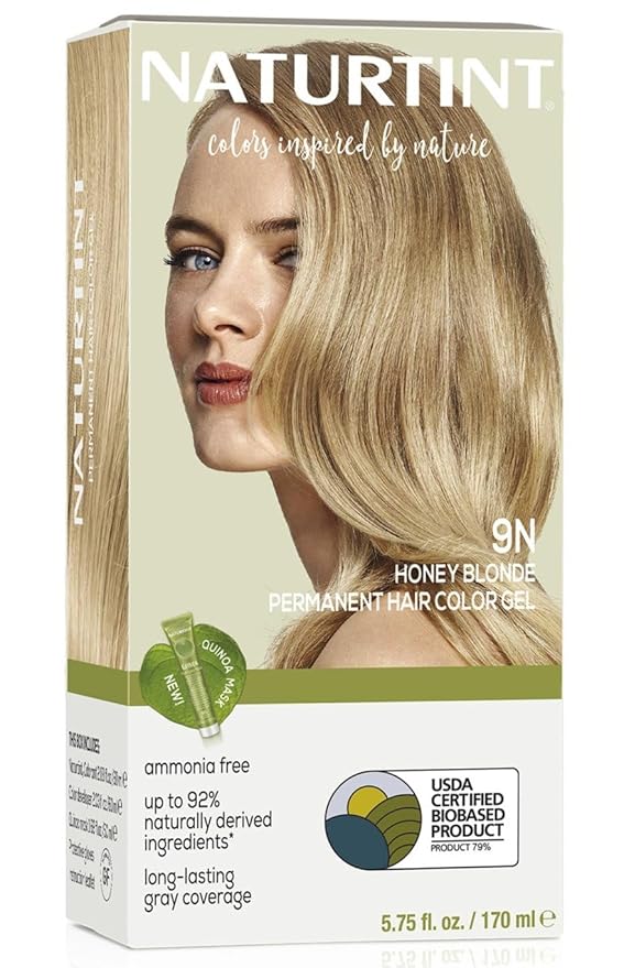 Naturtint 9N Honey Blonde Permanent Hair Color (Pack of 1), Ammonia Free, Vegan, Cruelty Free, up to 100% Gray Coverage, Long Lasting Results (Packaging may vary)