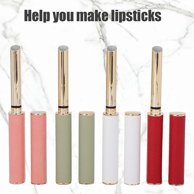 Sonew Empty Lipstick Tubes, 4Pcs Refillable DIY Lip Balm Tube Containers, Reusable Storage Containers Lip Balm Making Kit