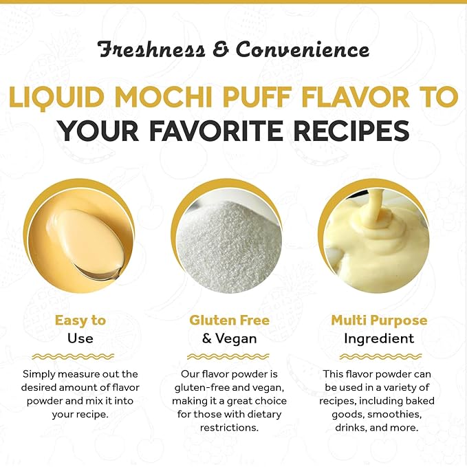 Fanale Premium Mochi puff Bubble Tea Flavoring Powder | Perfect for Baking, Smoothies, Desserts and Drinks | Instant Flavoring Powder for Boba Milk Tea - 2.2 Pounds (Pack of 1)