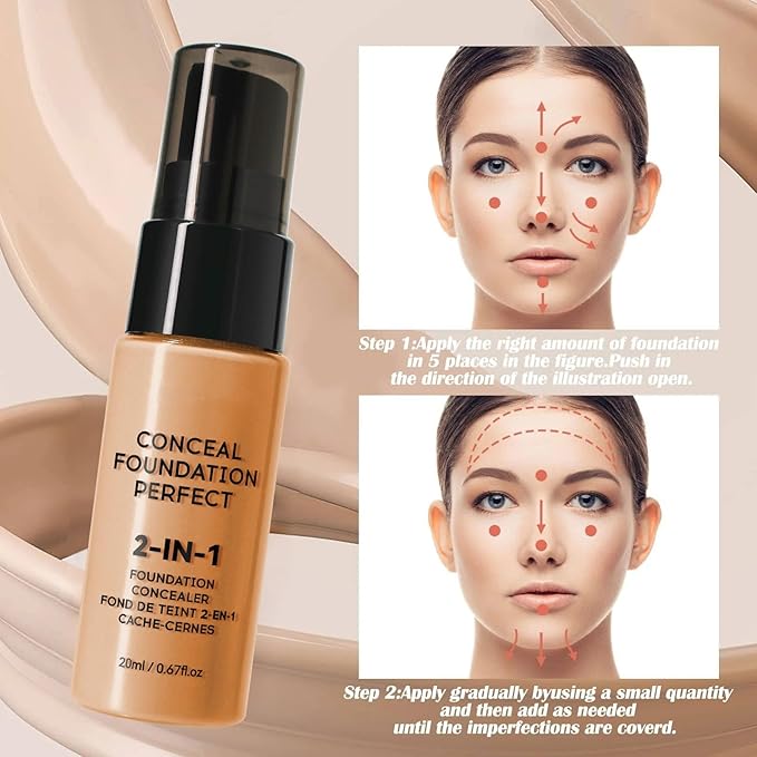 Flawless Liquid Coverage Foundation Long-Lasting Makeup Base Moisturizing Non-greasy Poreless Liquid Concealer Foundation For All Skin, Easy To Push Away, Matte Finish, Balanced Skin Color(01#)