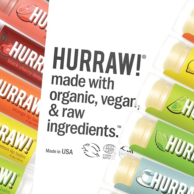 Hurraw! Unscented Lip Balm, 2 Pack: Organic, Certified Vegan, Cruelty and Gluten Free. Non-GMO, 100% Natural Ingredients. Bee, Shea, Soy and Palm Free. Made in USA