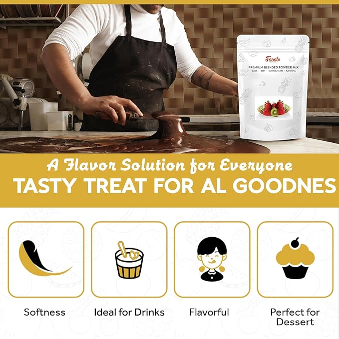 Fanale Premium Chocolate Bubble Tea Flavoring Powder | Perfect for Baking, Smoothies, Desserts and Drinks | Instant Flavoring Powder for Boba Milk Tea- 2.2 Pounds (Pack of 20).