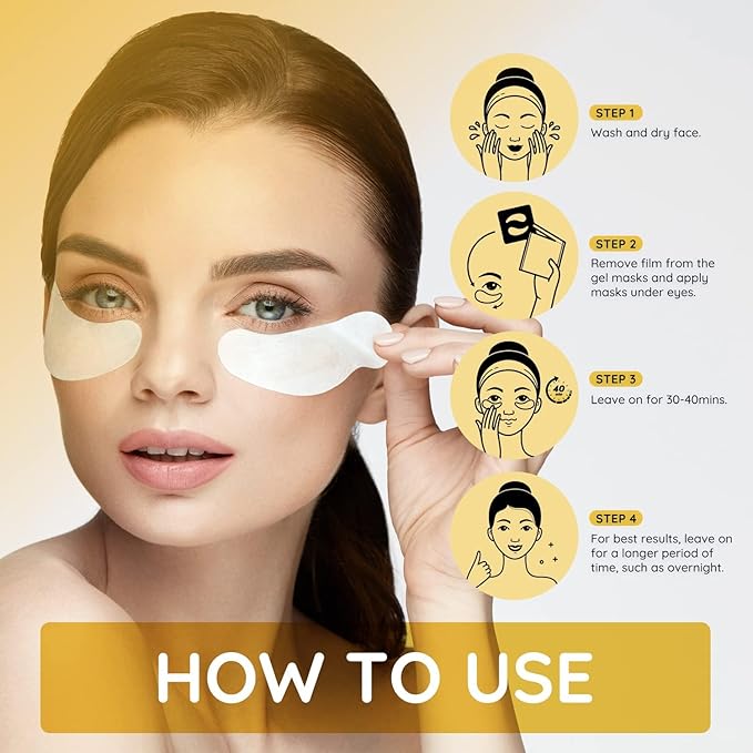 Enaskin Naturals Under Eye Patches for Dark Circles: Premium Gels Pads - Reduce Eye Bags, Wrinkles & Puffy - Skin Treatment Advanced Mask - Anti Aging & Face Moisturizer For Women, 10 Pairs (Black)