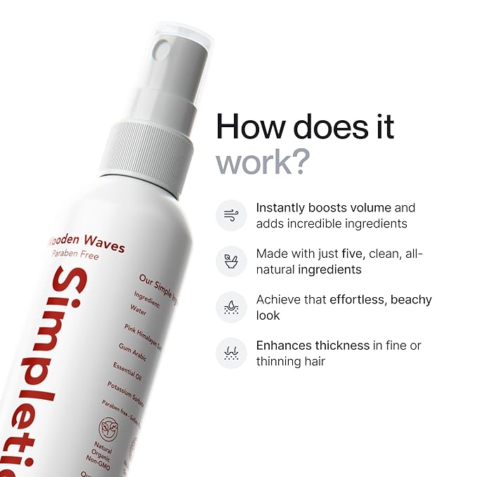 Himalayan Sea Salt Spray for Hair - All Natural, 5 Ingredient Texturizing and Volumizing Product - Tropical Scented - Beach Look To Add Volume & Texture - Unisex - 240ml...