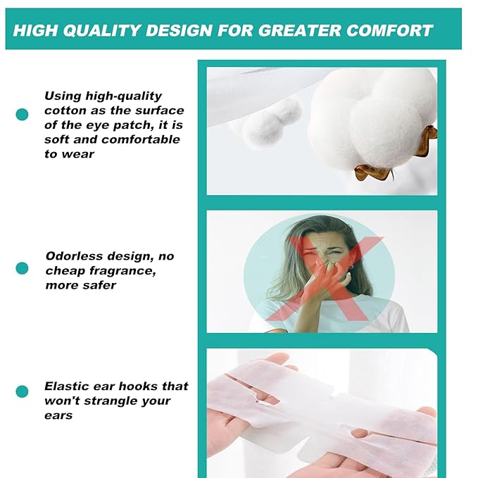 50 Packs Steam Eye Mask for Dry Eyes, Self Heated Sleep Eye Mask Disposable Warm Compress for Eyes, Relieves Dry Eye Eye Strain, Dark Circles, Puffiness,Microgroove (Natural Unscented More Safer)