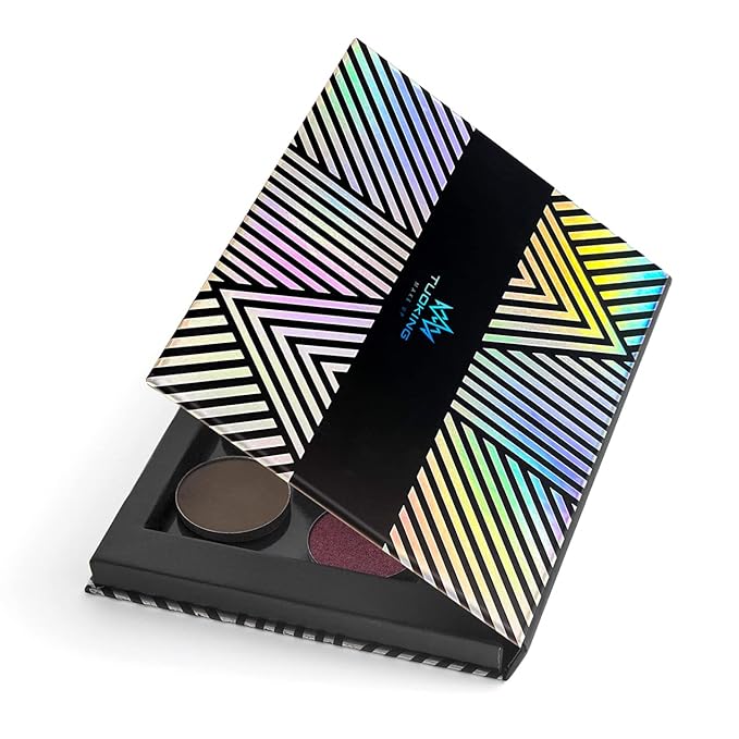 Makeup Magnetic Palette with Mirror and 20Pcs Metal Stickers, Empty Storage Palette for Eyeshadow Powder Highlighter