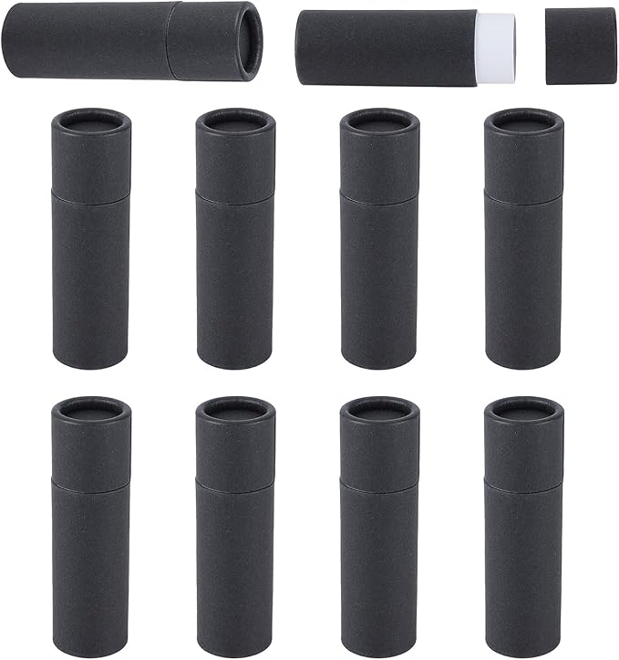 NICENEEDED 10 Pcs Paperboard Lip Balm Tubes, Paper Lipstick Tube, Cardboard Empty Lip Gloss Container Solid Perfume Tube Cosmetic Box for DIY Lip Gloss Balm Chapstick
