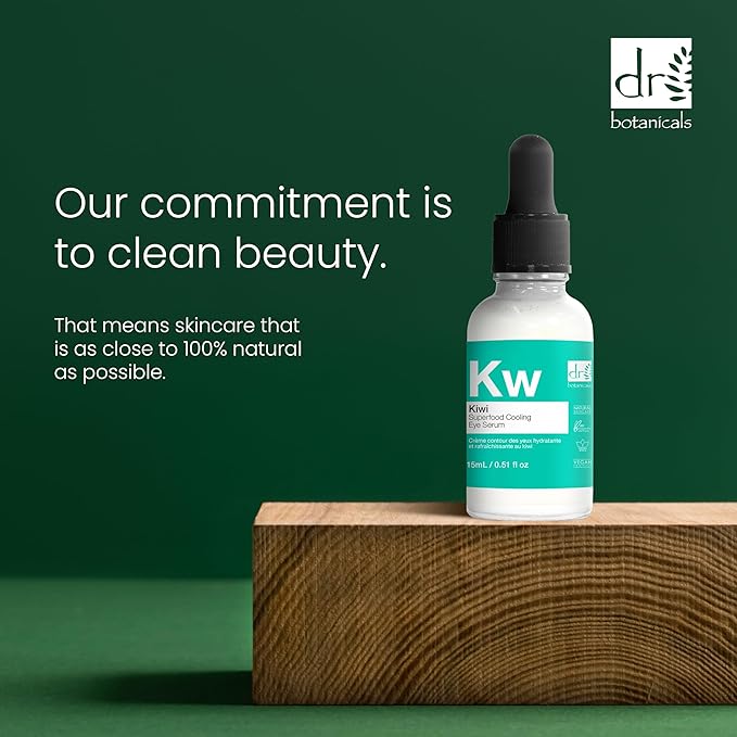 Dr Botanicals Refreshing Eye Cooling Serum with Vitamin C, Kiwi Fruit Oil to reduce Wrinkles, skin imperfections. Hydrating, Brightening and promotes Youthful Skin 15 ml / 0.5 Fl oz