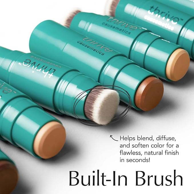 Thrive Causemetics Triple Threat Color Stick: Cream Bronzer & Contour Stick with Vitamin E, Evening Primrose Oil, Waterproof Smudge Proof Face Makeup, Anita (Light Medium Neutral)