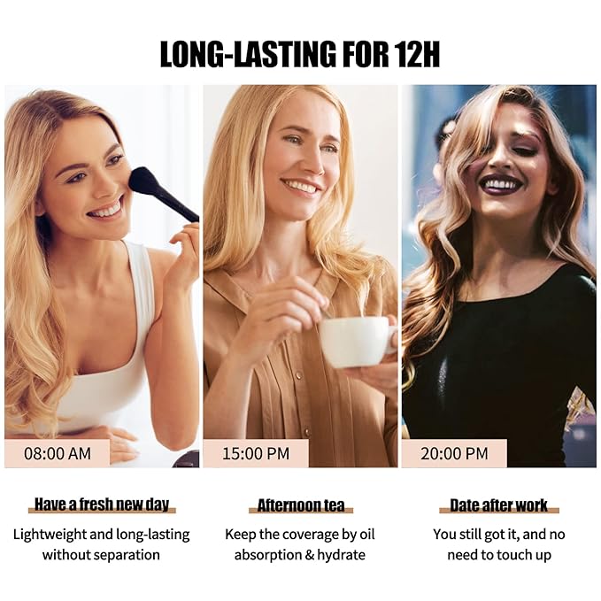 Matte Oil Control Concealer Foundation Flawless Soft Long Lasting Foundation Makeup,Waterproof Full Coverage Face Makeup Strong Concealer Foundation for Oily Acne Skin (#101 Porcelain)