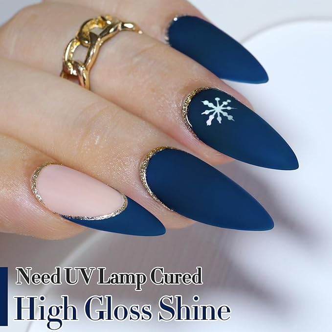 Double Rhythm 0.5Oz Navy Blue Gel Polish Sheer Neutral Natural Light Milky Same Color Same Bottle 15ML Jelly UV Nail Art DIY at Home (Navy Blue-A1107)