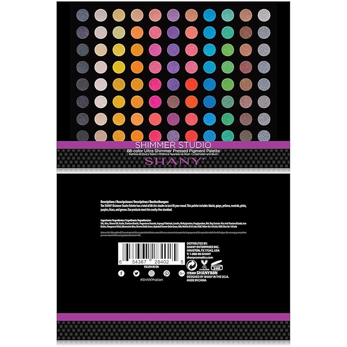 SHANY SHIMMER STUDIO Eye shadow Palette, Matte,Shimmer and Metallic Eye Makeup, Studio Colors for Smoky Eyes and Natural Look