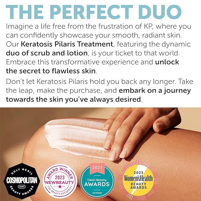KP Bump Eraser Body Set | Keratosis Pilaris Treatment | Keratosis Pilaris Lotion | Exfoliating Body Scrub | Ingrown Hair Treatment | Bundle Set for Bump, Strawberry Legs, Redness, Dry & Flakey Skin