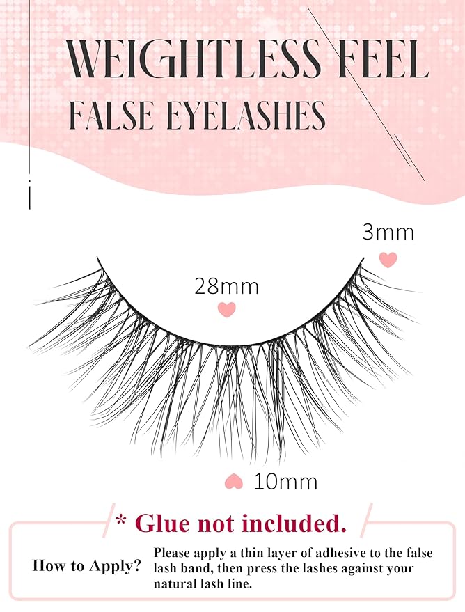 Natural Lashes Natural Eyelashes Short Eyelashes Natural Look False Eyelashes Wispy Eye Lashes Small Lashes Fake Lashes K28